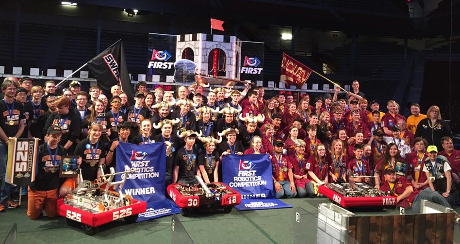 Saint Peter Robotics FRC- Team 3018 'Nordic Storm' and winning alliance partners at 2016 MN 10,000 Lakes Regional.